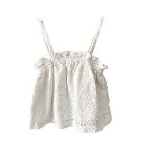 Zara Eyelet Lace Tank - White - 6